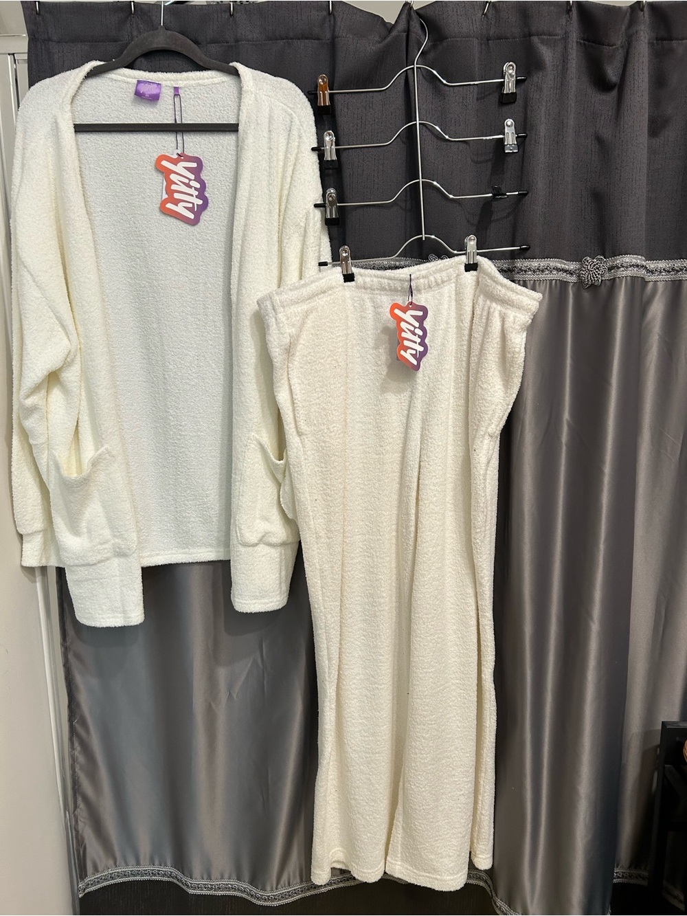 YITTY Cream Plush Pants Set